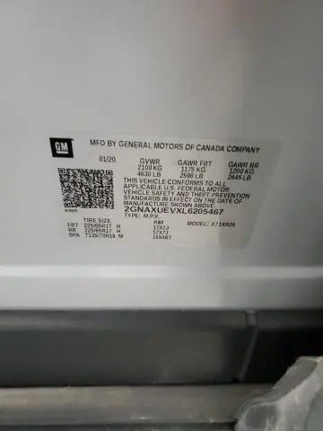 2020 CHEVROLET EQUINOX LT  