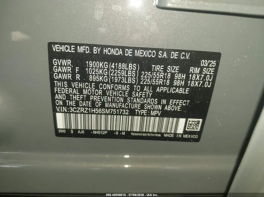 2025 HONDA HR-V 2WD SPORT