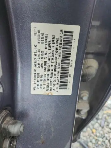 2017 HONDA ACCORD EX  