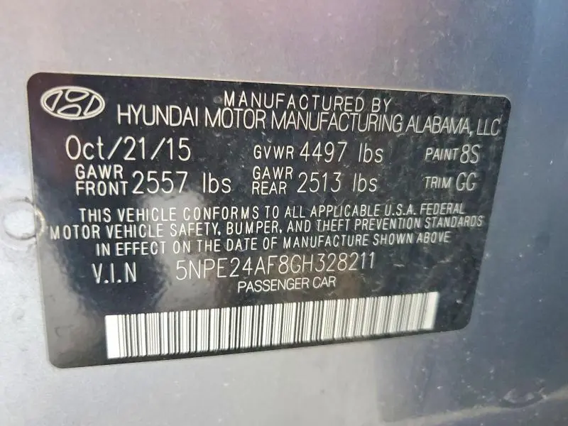 2016 HYUNDAI SONATA SE  