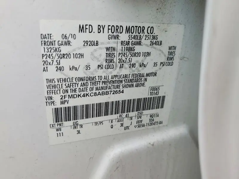 2010 FORD EDGE LIMITED  