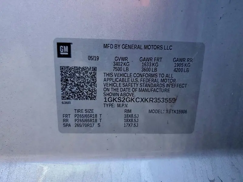 2019 GMC YUKON XL K1500 SLT  