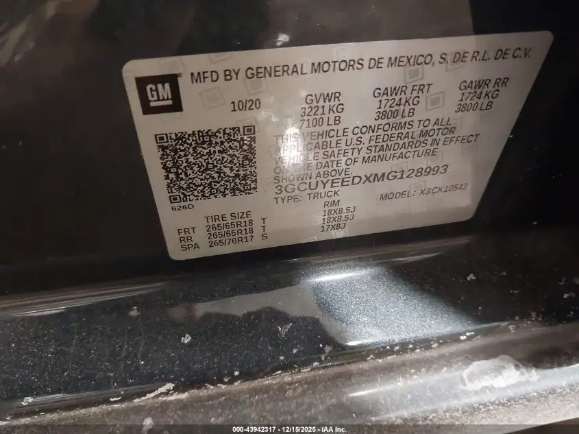 2021 CHEVROLET SILVERADO 1500 4WD  SHORT BED RST