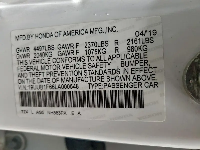 2020 ACURA TLX TECHNOLOGY  