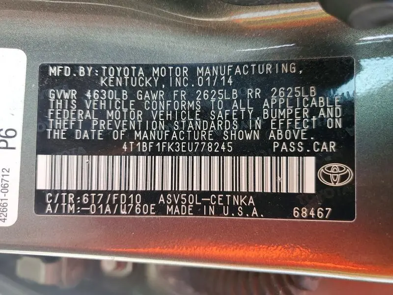 2014 TOYOTA CAMRY LE  