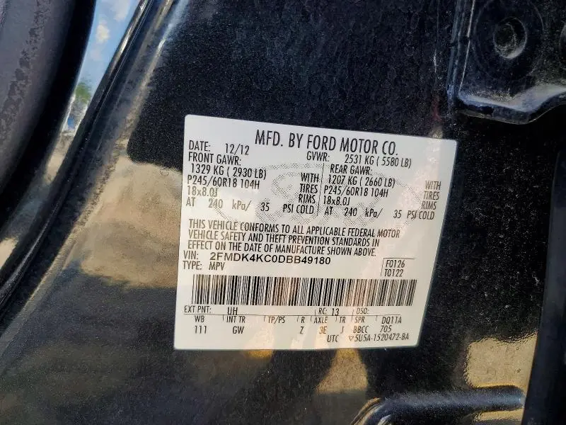 2013 FORD EDGE LIMITED  