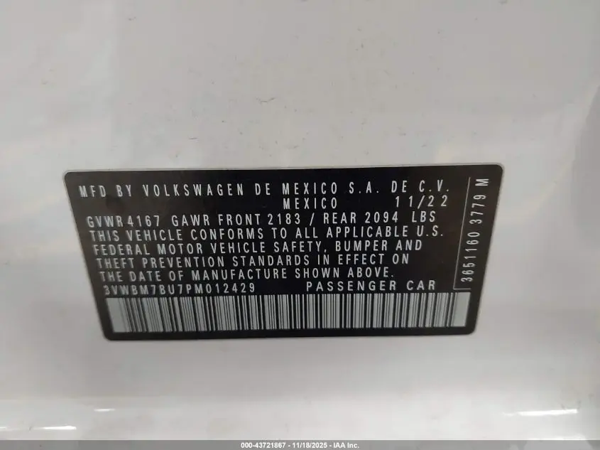 2023 VOLKSWAGEN JETTA 1.5T SPORT