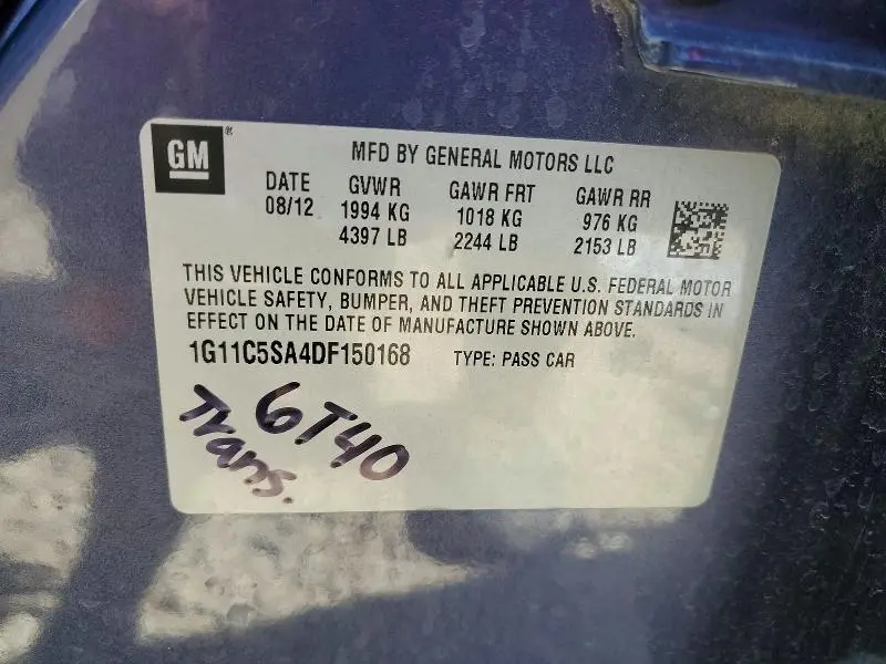 2013 CHEVROLET MALIBU 1LT  