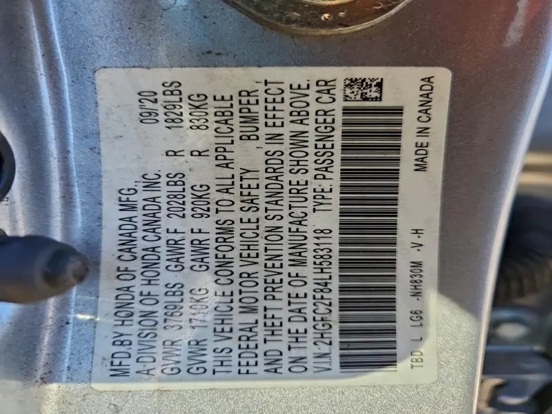 2020 HONDA CIVIC SPORT  