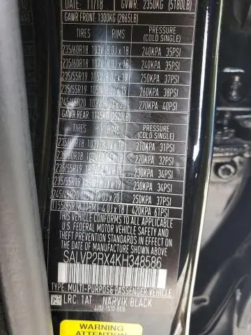 2019 LAND ROVER RANGE ROVER EVOQUE SE  