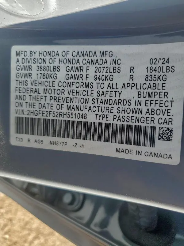 2024 HONDA CIVIC SPORT  