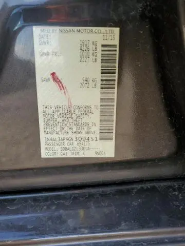 2016 NISSAN ALTIMA 2.5  