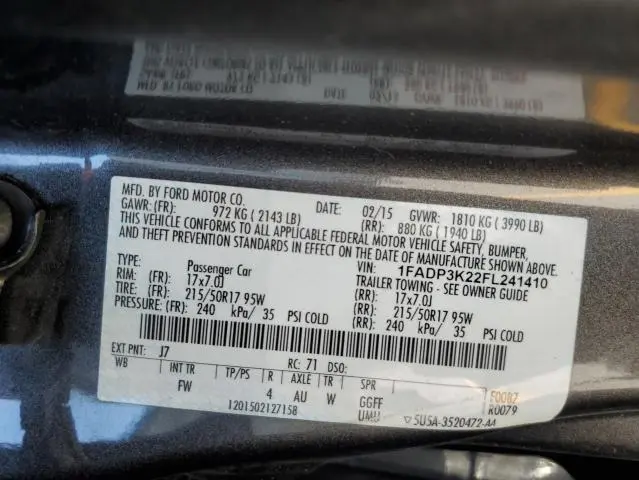 2015 FORD FOCUS SE  