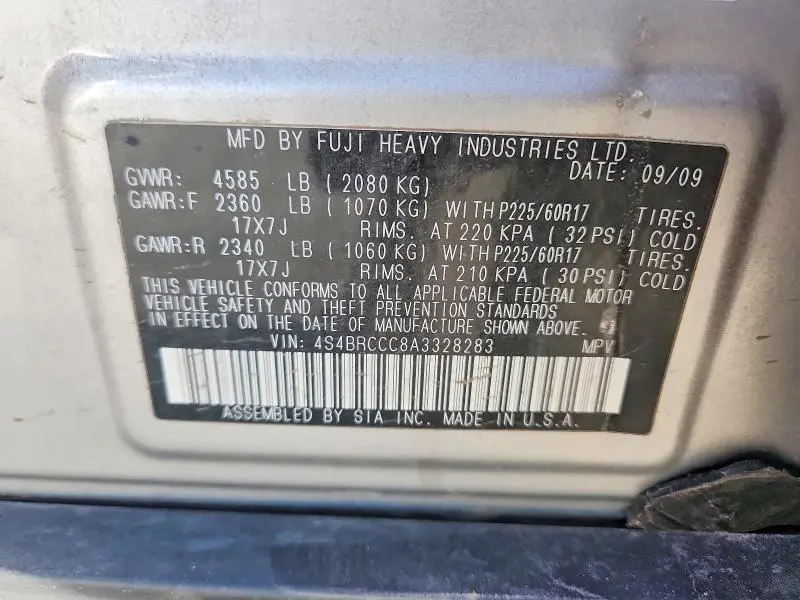 2010 SUBARU OUTBACK 2.5I PREMIUM  