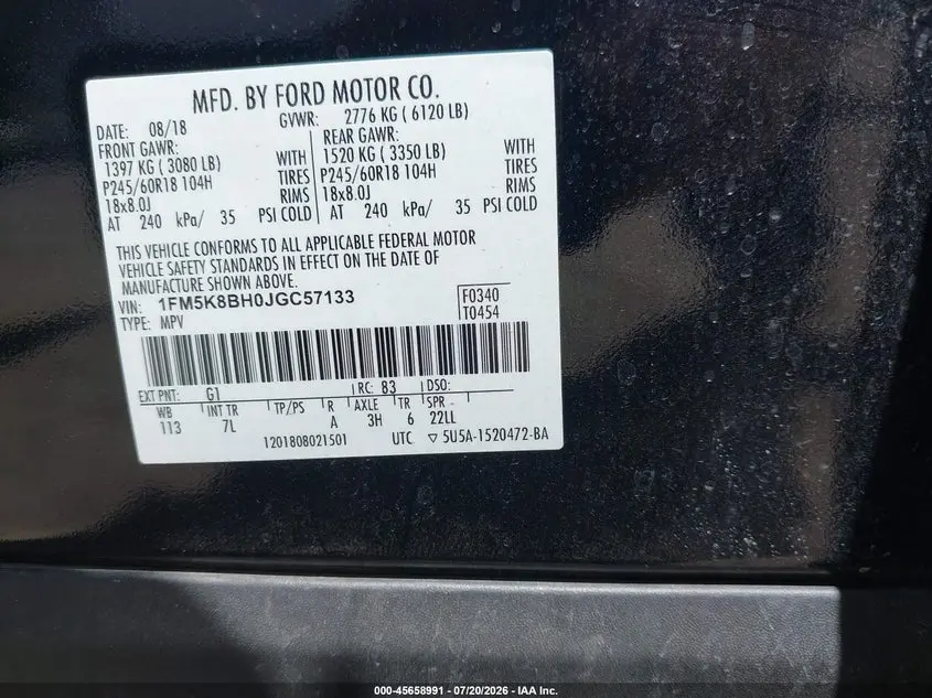 2018 FORD EXPLORER  
