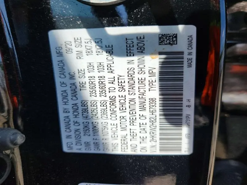 2020 HONDA CR-V EXL  