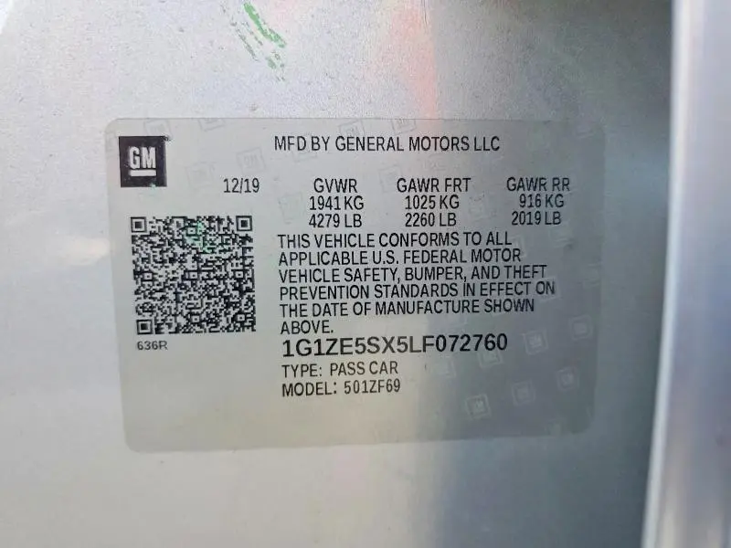 2020 CHEVROLET MALIBU PREMIER  