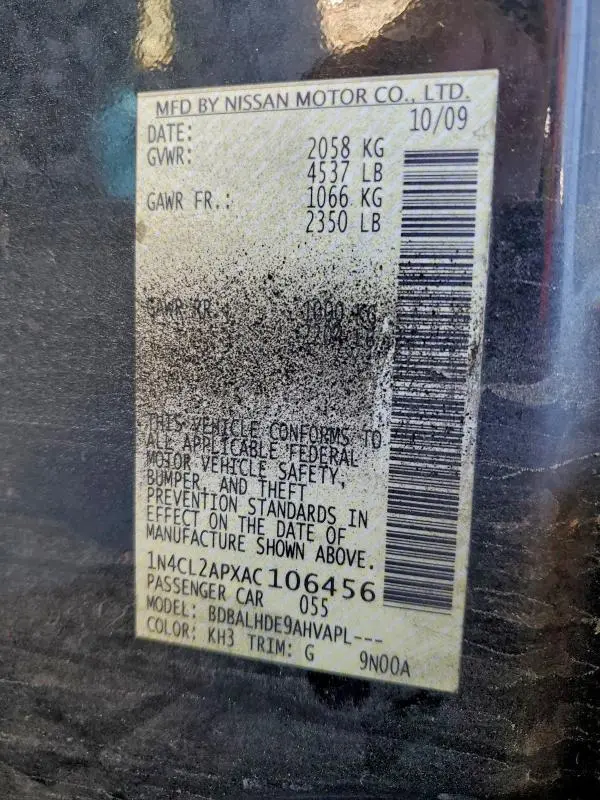 2010 NISSAN ALTIMA HYBRID  