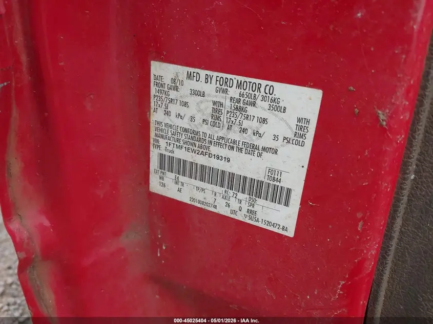 2010 FORD F-150 STX/XL/XLT