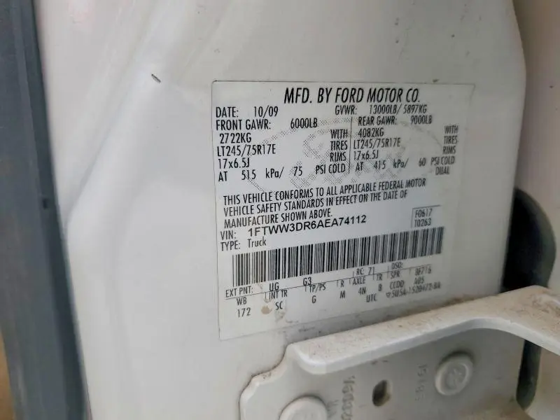 2010 FORD F350 SUPER DUTY  