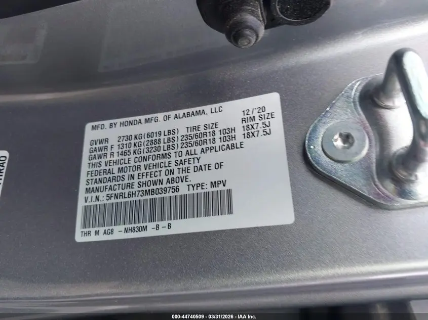 2021 HONDA ODYSSEY EX-L