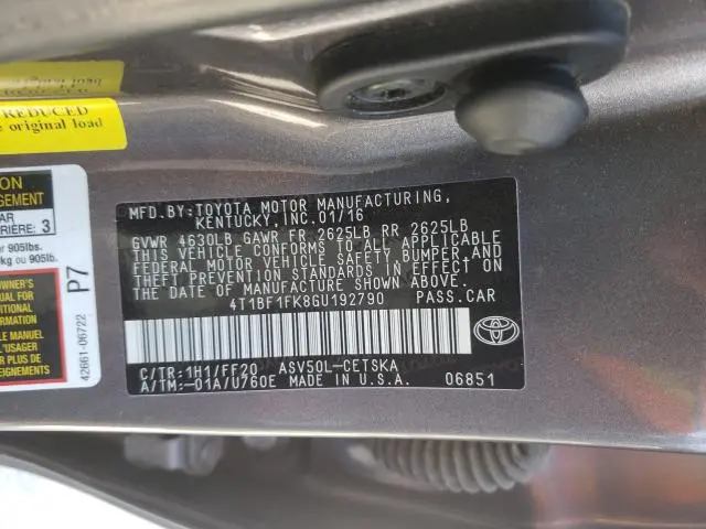 2016 TOYOTA CAMRY LE