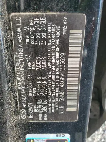 2010 HYUNDAI SANTA FE SE  