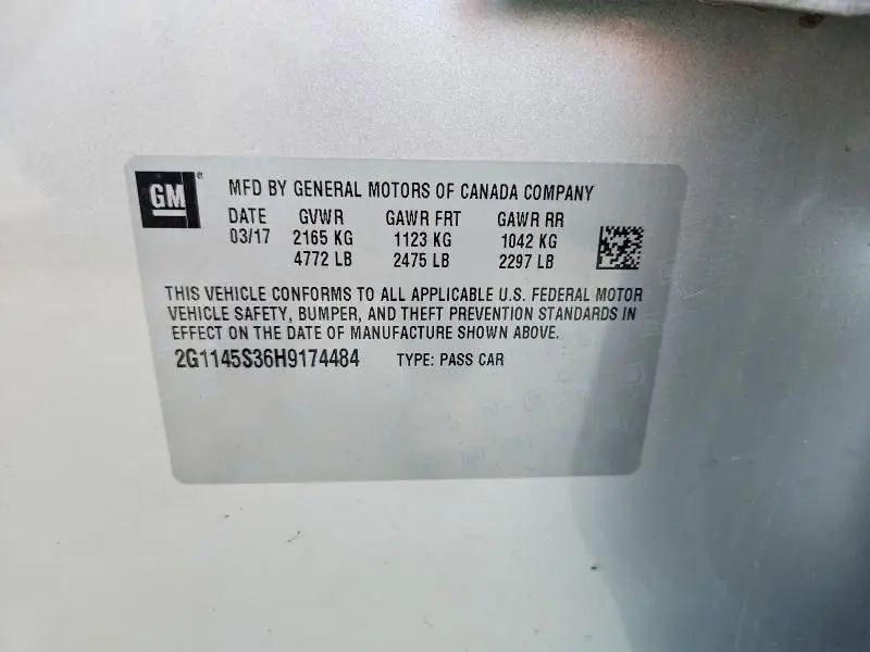 2017 CHEVROLET IMPALA PREMIER  