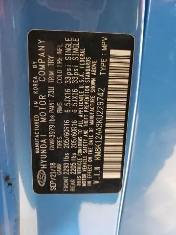 2019 HYUNDAI KONA SE  