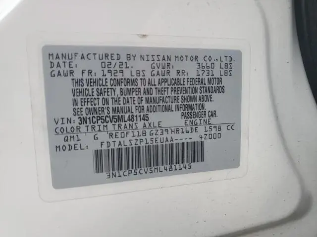 2021 NISSAN KICKS SV  