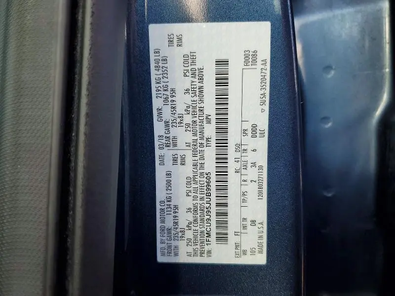 2018 FORD ESCAPE TITANIUM  