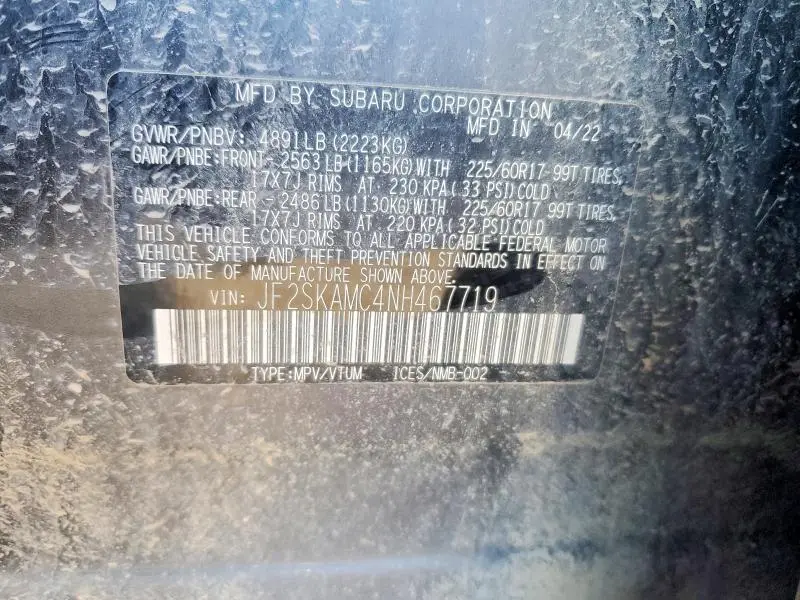 2022 SUBARU FORESTER WILDERNESS  