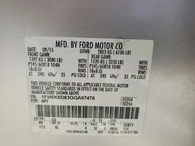 2016 FORD EXPLORER XLT  