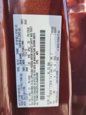 2018 FORD ESCAPE SE  