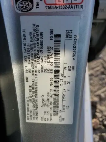2019 FORD FIESTA SE