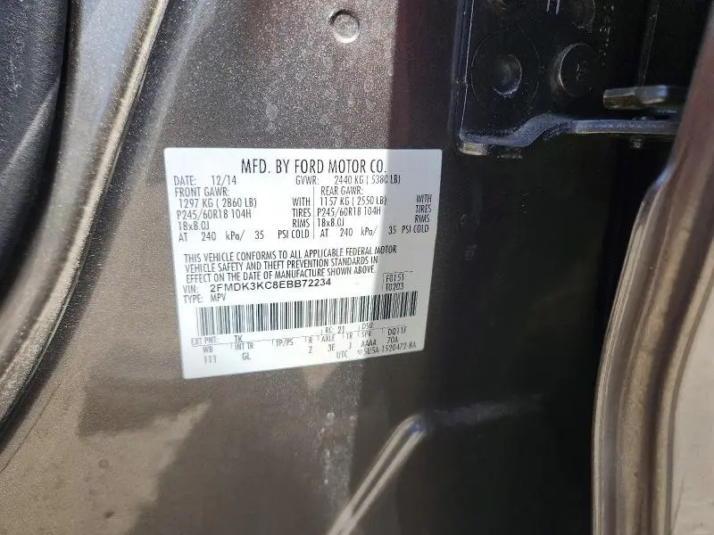 2014 FORD EDGE LIMITED  