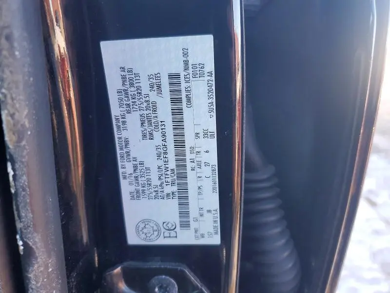 2016 FORD F150 SUPERCREW  