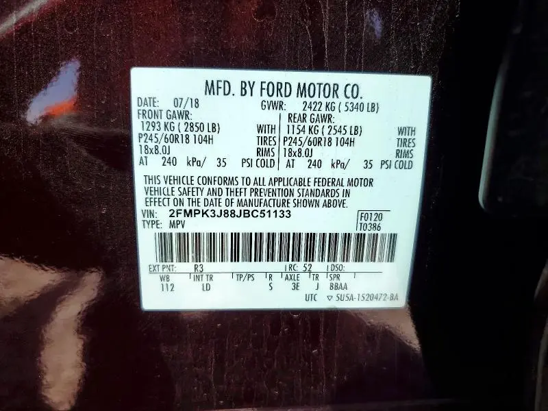 2018 FORD EDGE SEL  