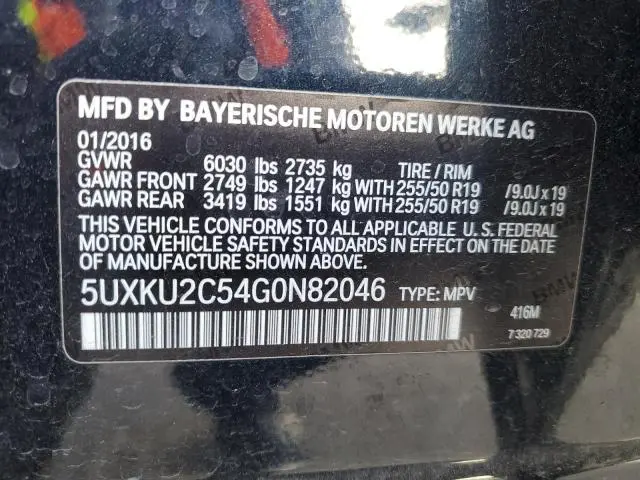 2016 BMW X6 XDRIVE35I  