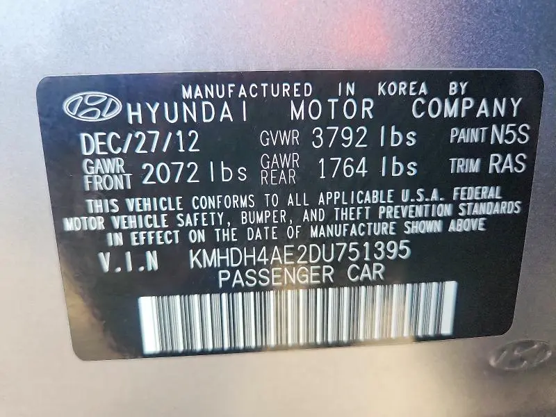 2013 HYUNDAI ELANTRA GLS  