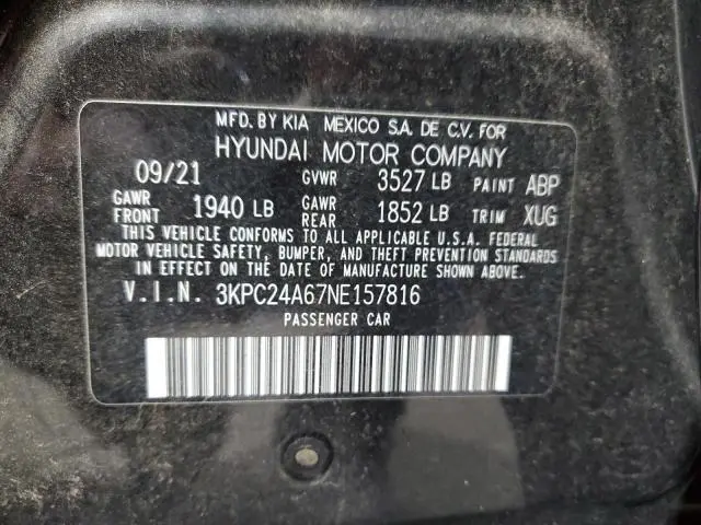 2022 HYUNDAI ACCENT SE