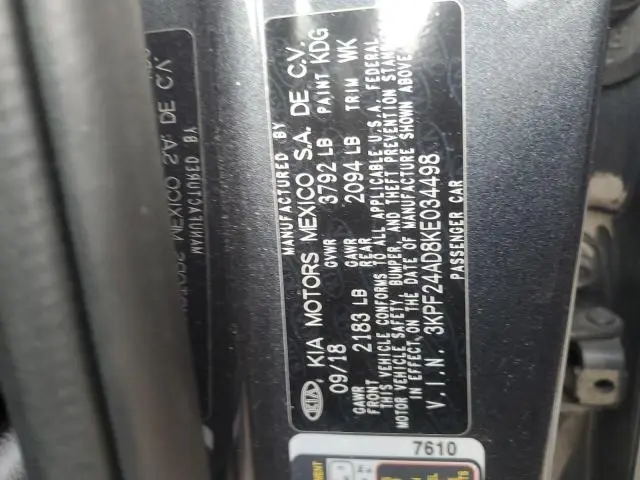 2019 KIA FORTE FE  
