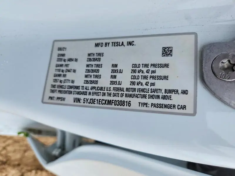 2021 TESLA MODEL 3   