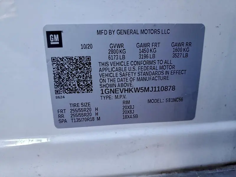 2021 CHEVROLET TRAVERSE LT  