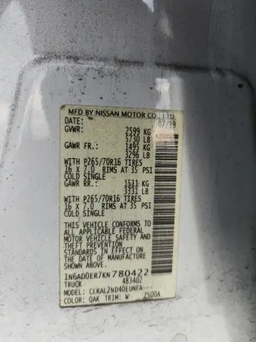 2019 NISSAN FRONTIER S