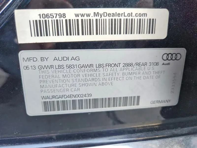 2014 AUDI A8 L QUATTRO  