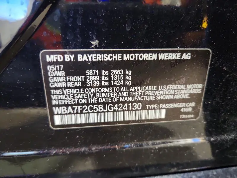 2018 BMW 750 XI  