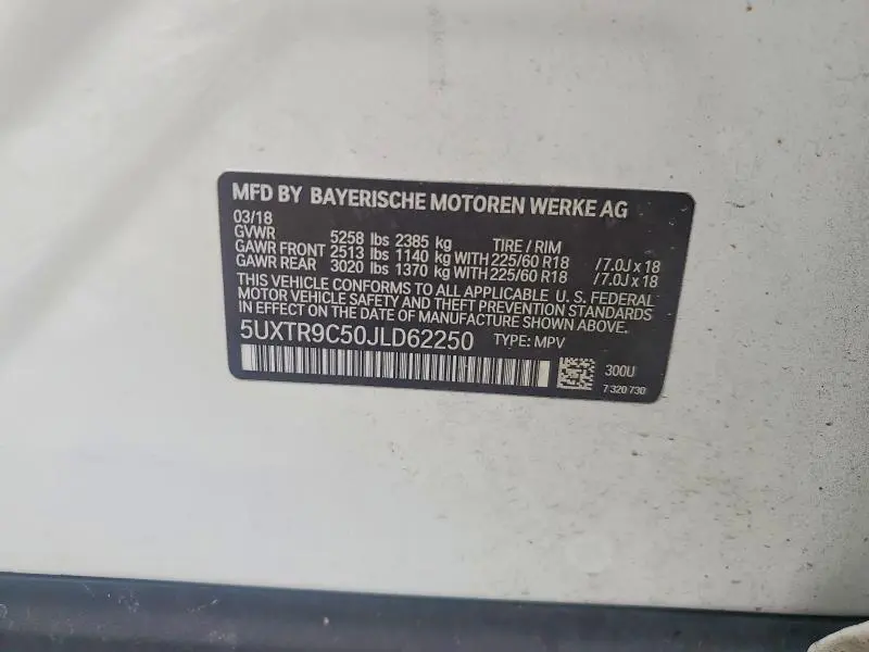 2018 BMW X3 XDRIVE30I  