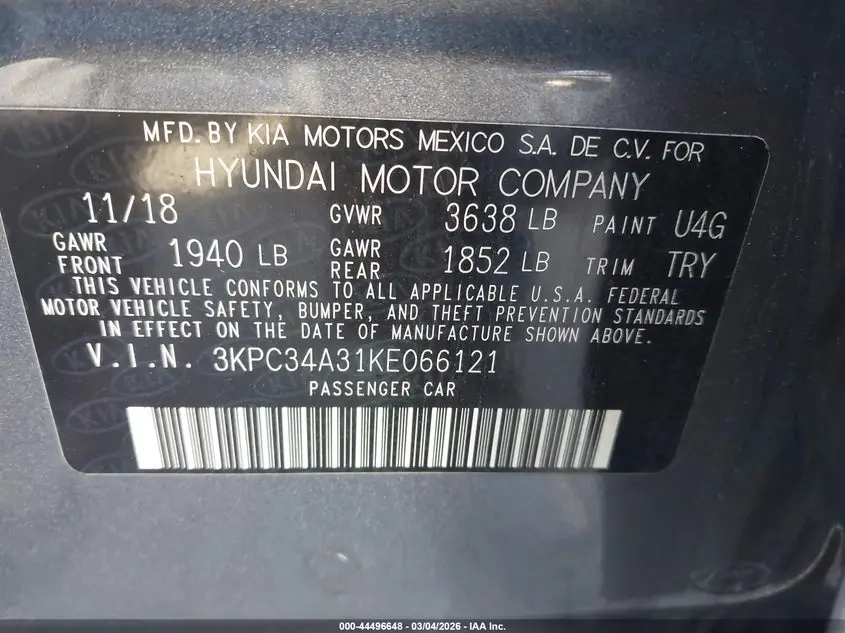 2019 HYUNDAI ACCENT LIMITED