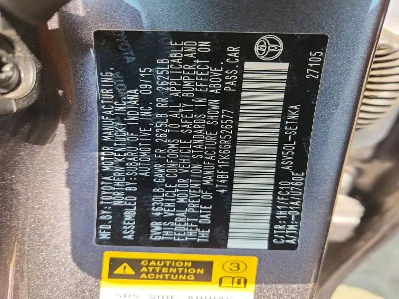 2016 TOYOTA CAMRY LE  
